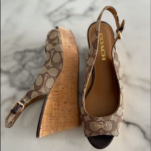 Coach Wedge Heels! Gently used, So cute only worn once! Smoke free/pet free home
